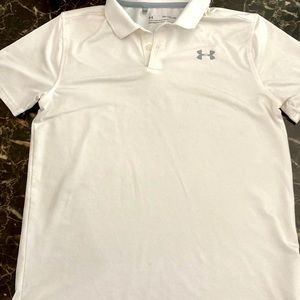 UNDERARMOUR HEATGEAR LOOSE POLO WHITE YOUTH XL